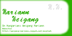 mariann weigang business card